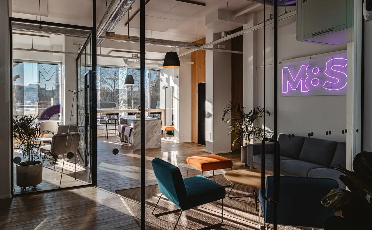 Lounge at the M8S event venue in Kalasatama
