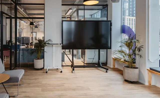 Presentation area with a large display